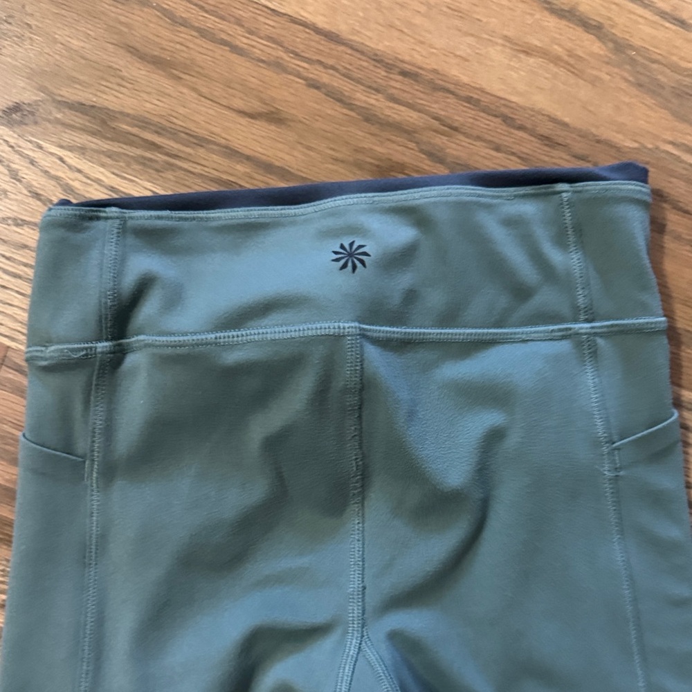 Athleta Green Leggings with White Accents - Picture 4 of 4